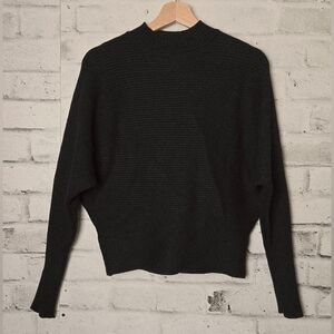 Belldini Black Ribbed Mock Neck Dolman Sleeve Sweater Women’s M